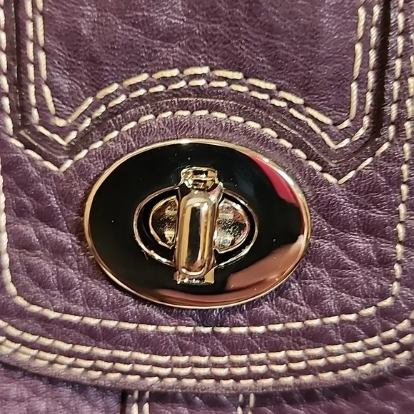 Coach Hamptons Purple Leather Satchel - Picture 11 of 12